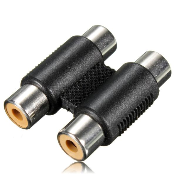 Double Dual 2 Head RCA Female to Female Audio Connector جك توصيل 2ار سي اي