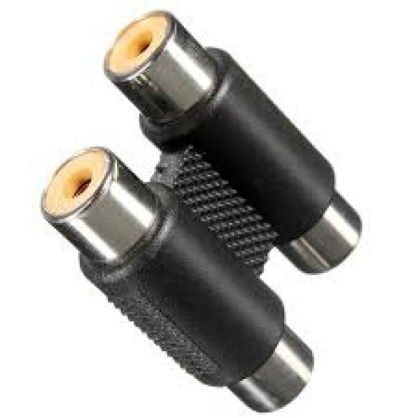 Double Dual 2 Head RCA Female to Female Audio Connector جك توصيل 2ار سي اي 