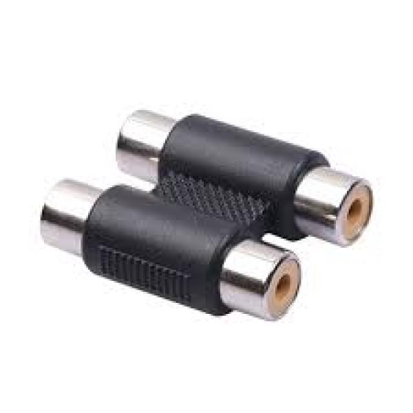 Double Dual 2 Head RCA Female to Female Audio Connector جك توصيل 2ار سي اي 