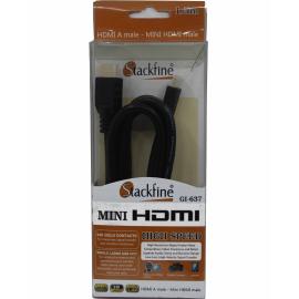 STACKFINE GI - 637 HDMI to Mini HDMI Cable 1.5M ستاكفاين سلك توصيل ميني اتش دي إلى اتش دي 