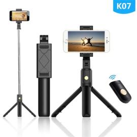 Original K07 Selfie Stick Bluetooth tripod Selfie  عصى سيلفي صغير الحجم عند الطي ومناسب لإلتقاط صور السيلفي والفيديوهات و غيرها