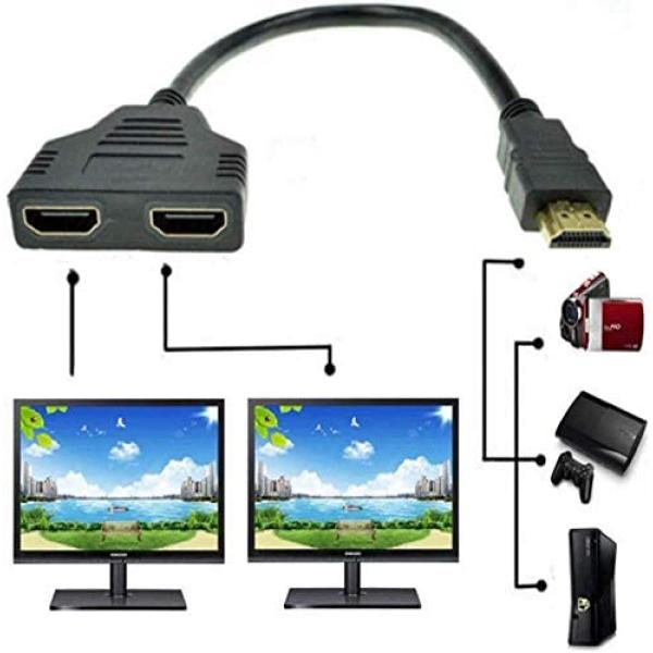 EX7 HDMI SPLITTER Y CABLE CBB قسام سلك اتش دي قسام حرف Y من اتش دي إلى 2 اتش دي