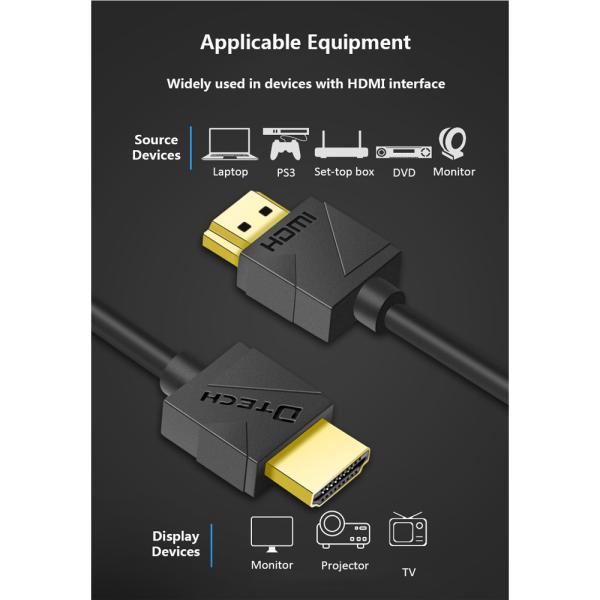 DTECH DT-H202A-3M Fiber Optic HDMI Cable 4K 60Hz 18Gbps سلك اتش دي من دي تيك فايبر بطول 3متر