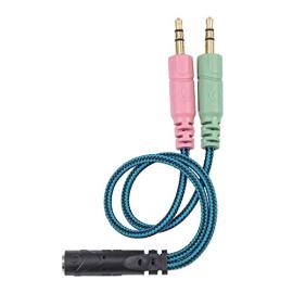 KOTION EACH Headset Splitter Cable for PC 3.5mm Jack Headphones Adapter Convertors for PC 3.5mm Female سلك تحويل ستيريو 3.5 انثى إلى 2جك مايك وهيدفون