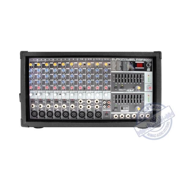 NEDAA PMP2000 Europower 800-Watt 10-Channel Powered Mixer With Multi-Fx Processor مكسر صوت مع باور من نداء بقوة 800وات مع 10مدخل للصوت وصدى مميز مناسب للمسجد والمدرسة والحفلات