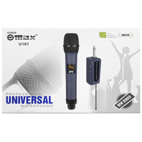 MAX U101 UNIVERSAL لاقط واحد يدوي لاسلكي من ماكس مع رسيفر صغير يعمل ببطارية اعادة الشحن مناسب للمدارس والاستخدام الشخصي والحفلات